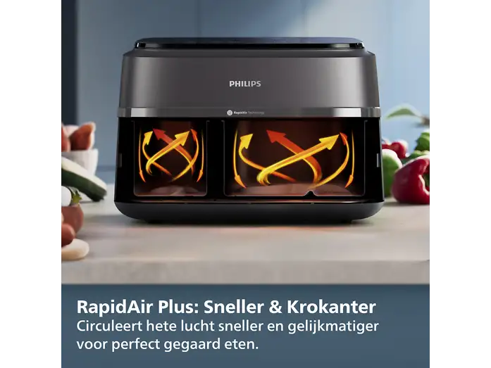 Philips 3000 Series Dual Basket Airfryer NA352/00 - Afbeelding 3