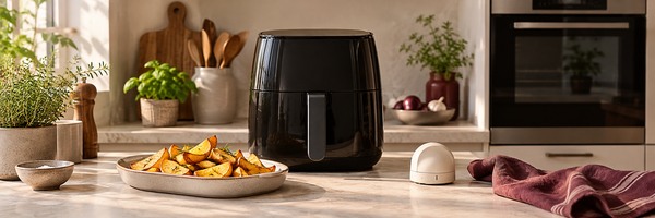 Airfryer naast een oven in de keuken